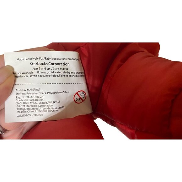 Starbucks 2021 Holiday Bear Plush In Red Quilted Puffer Snow Suit - Picture 4 of 4